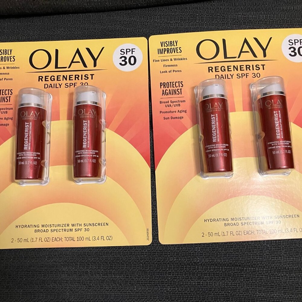 4 x Olay Face Moisturizer Regenerist Microsculpting Cream With SPF 30 Sunscreen
